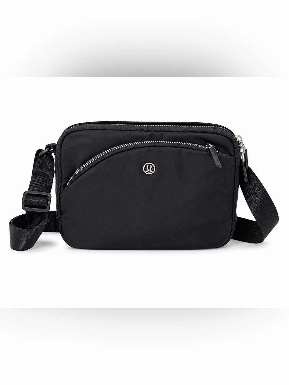 lululemon Curved Lines Crossbody Bag Black Nylon Adjustable Strap